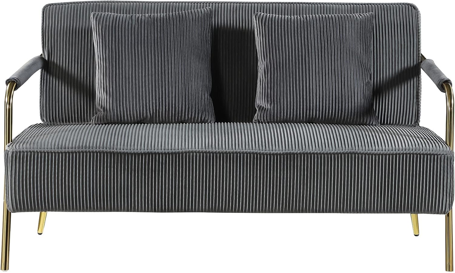 Nynsley 56″ Width Modern Upholstered Pleated Velvet Loveseat Comfy 2 ...