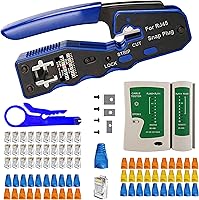 Vista 1 de TAIWAIN - Herramienta pelacables de red de crimpado CAT5, crimpadora RJ45 para RJ12/RJ45 6P/8P, juego de cortadores de crimpado de cables CAT6