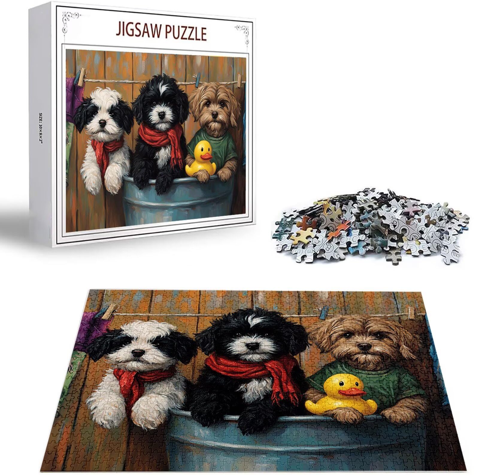 Puzzle Animale Puzzle 2000 Pezzi Jigsaw Adulti DIY Classici Gioco, Puzzles a Forma di Cane, Giochi Rilassamento e Intelligence per Ragazzi da 14 Anni 100 x 70 cm/2000 pcs con Regalo in Legno B-2849