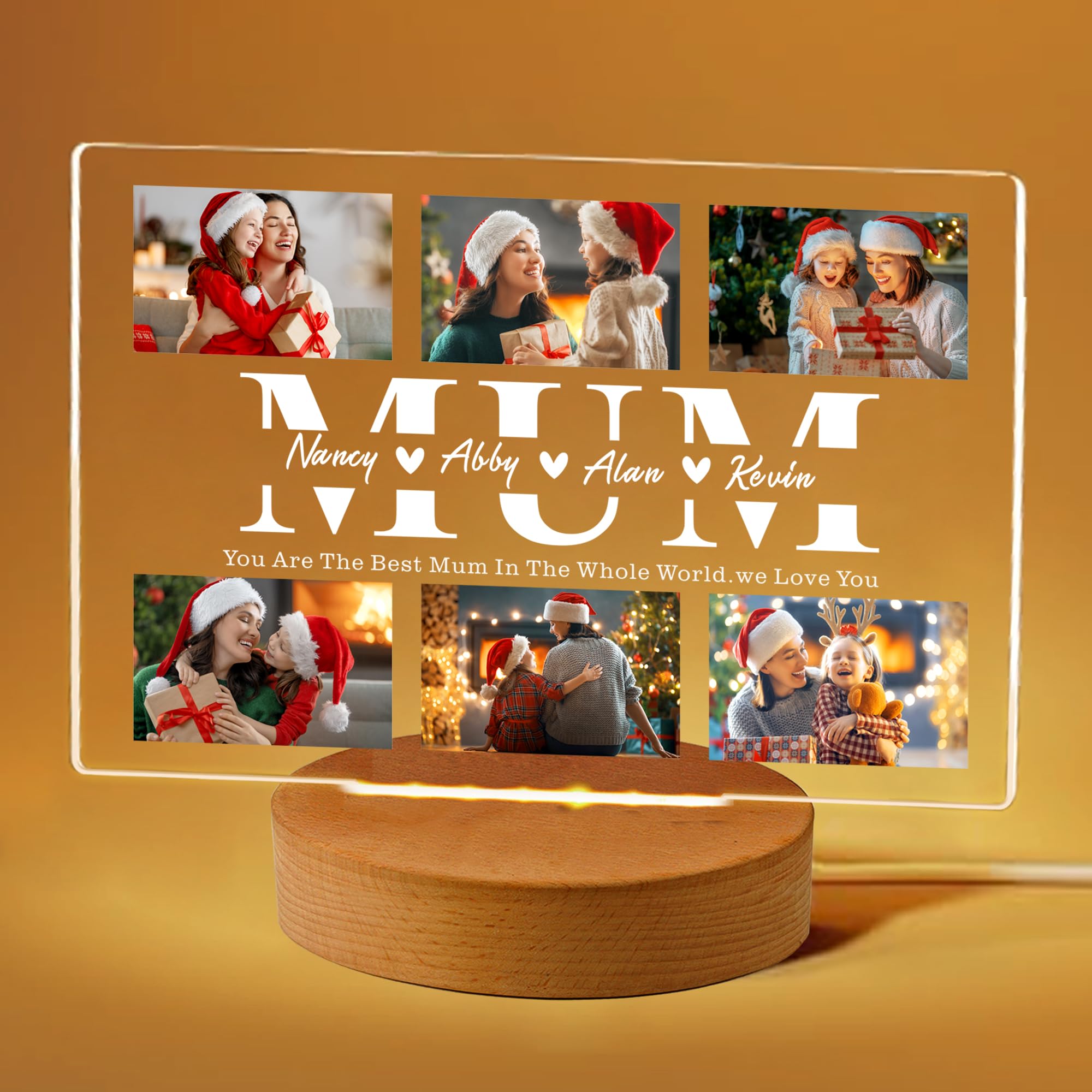 Personalised Mum Mothers Day Gift Mom Photo Birthday Photo Mum Gift Acrylic Plaque Night Light Mother's Day Christmas for Mummy(Mum) โ image 1