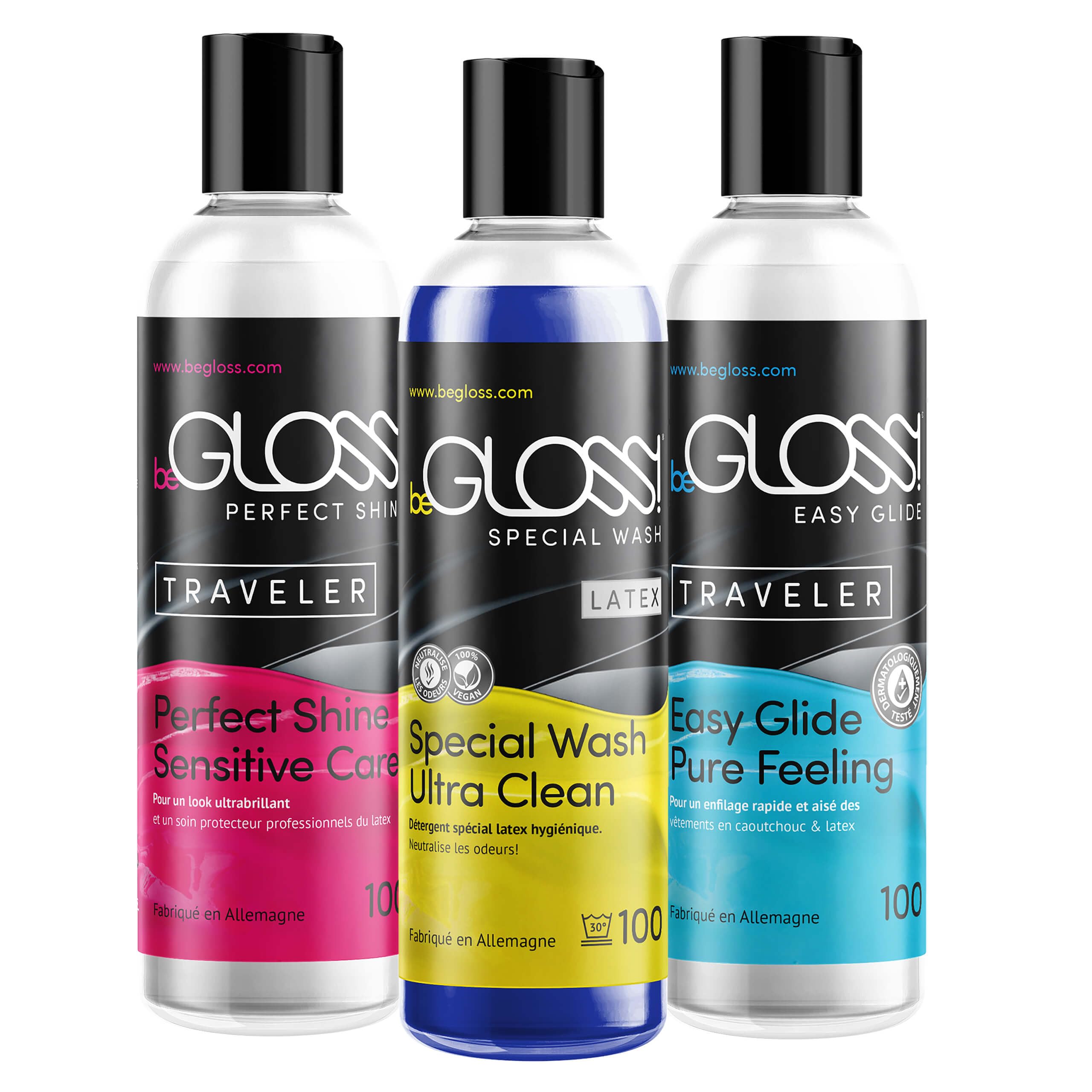 beGLOSS - Coffret d'entretien latex 100 - Perfect SHINE - Easy GLIDE - Special WASH