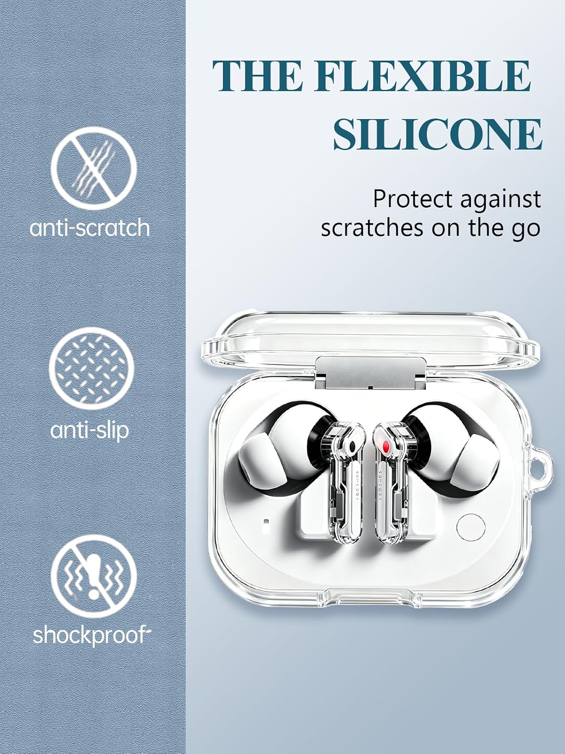 Case Cover for Nothing Ear 3a Earbuds,Transparent. image 5