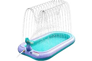 65" Mermaid Sprinkler & Splash Pad for Kids Outdoor Play