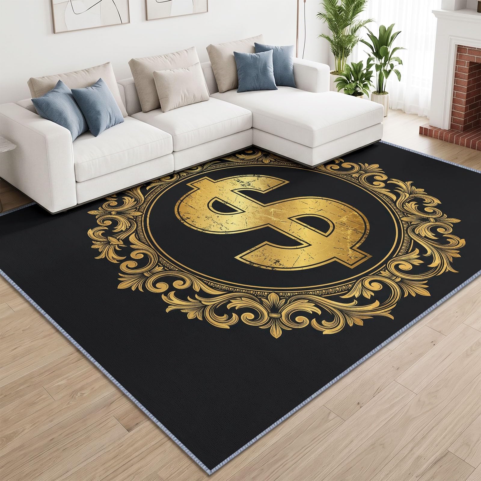 Générique Tapis Lavable Dollar Américain Arabesque,140x200 cm