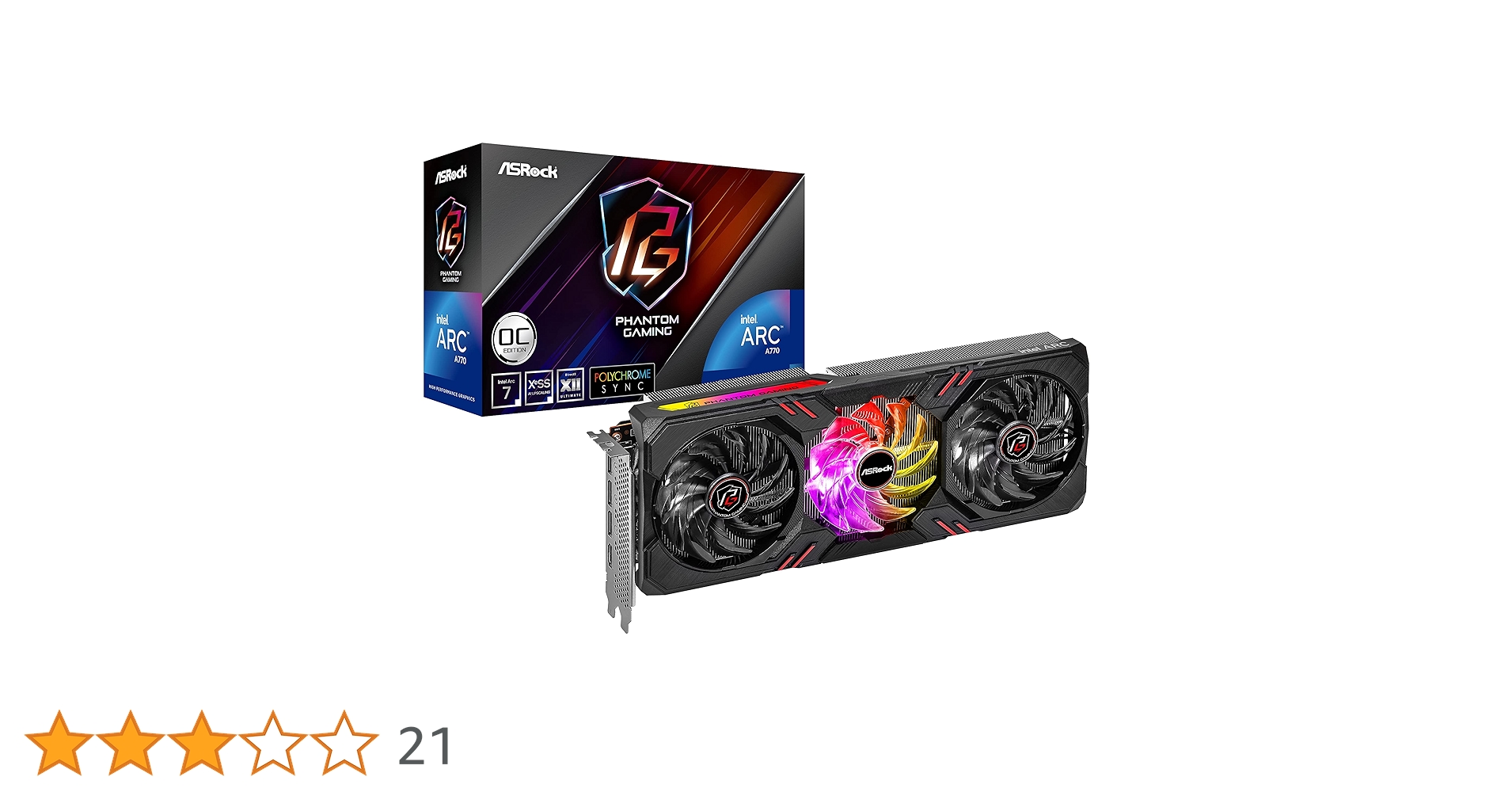 ASRock Intel Arc A770 Phantom Gaming D 8GB OC, 8GB DDR6, PCIe4