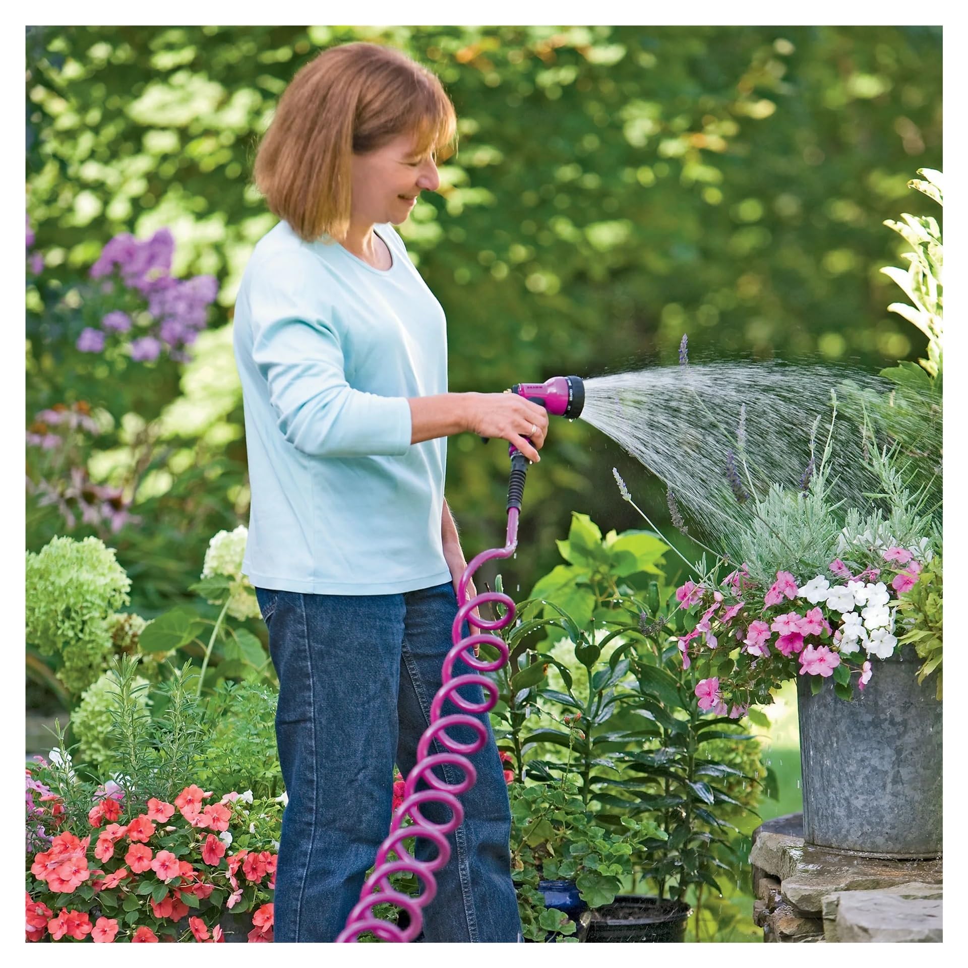 Juego de mangueras de jardín extensibles Manguera de alta presión for riego de flores y verduras, manguera telescópica for lavado de coches domésticos(15M)