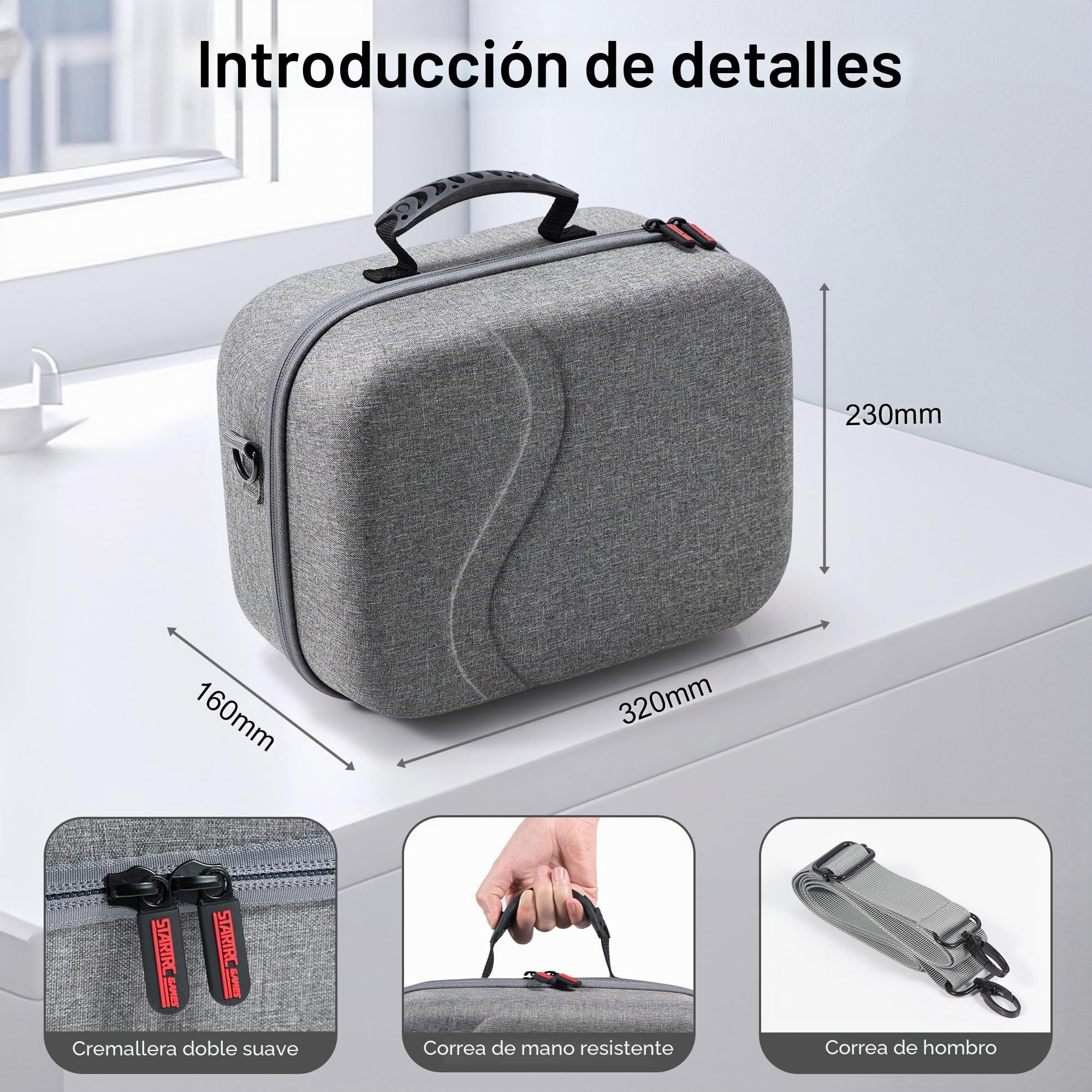 Funda de transporte grande para Meta Quest 3S, funda de viaje rígida mejorada compatible con BOBOVR S3 Pro/Kiwi Design, correa para la cabeza de batería y otros accesorios
