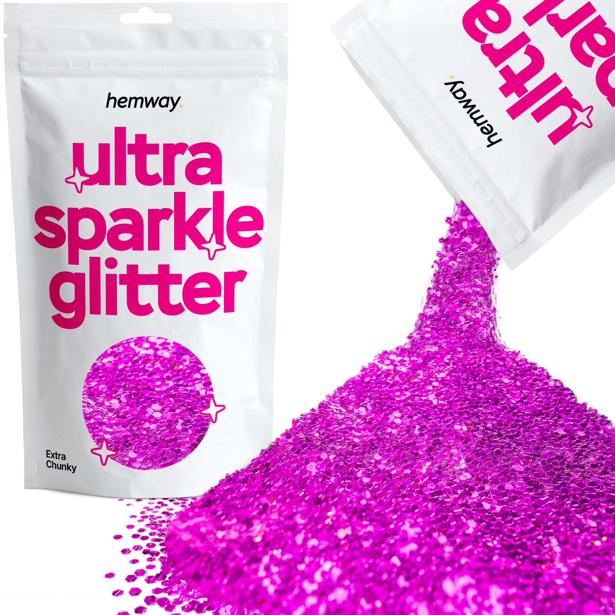 Hemway Ultra Sparkle Glitter Baby Pink Iridescent 100g Fine | Glitter for Arts & Craft, Makeup, Nail Art, Crafting, Card Making, Sparkle Decoration — view 232