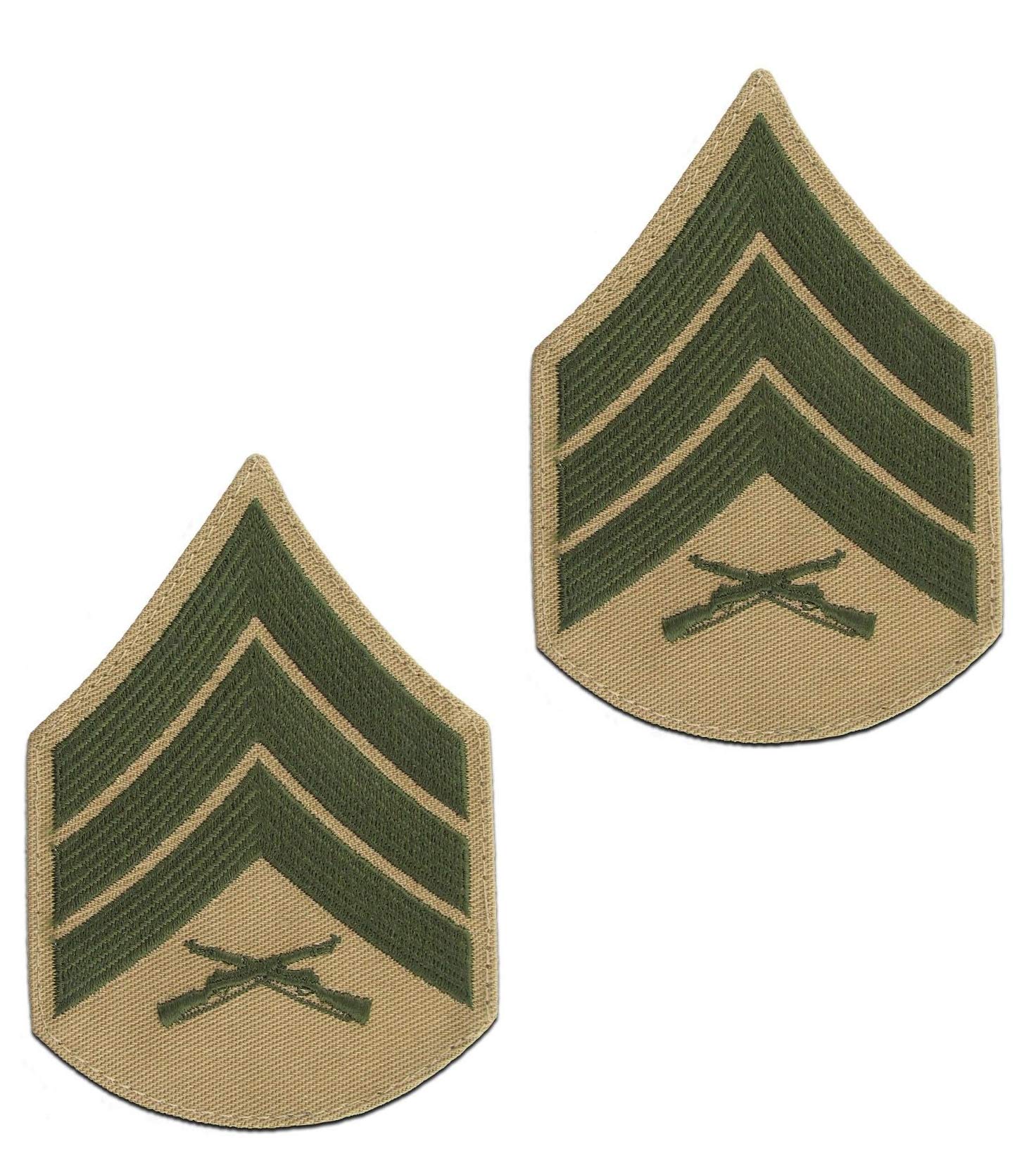 USMC Chevron Green on Khaki Enlisted Rank