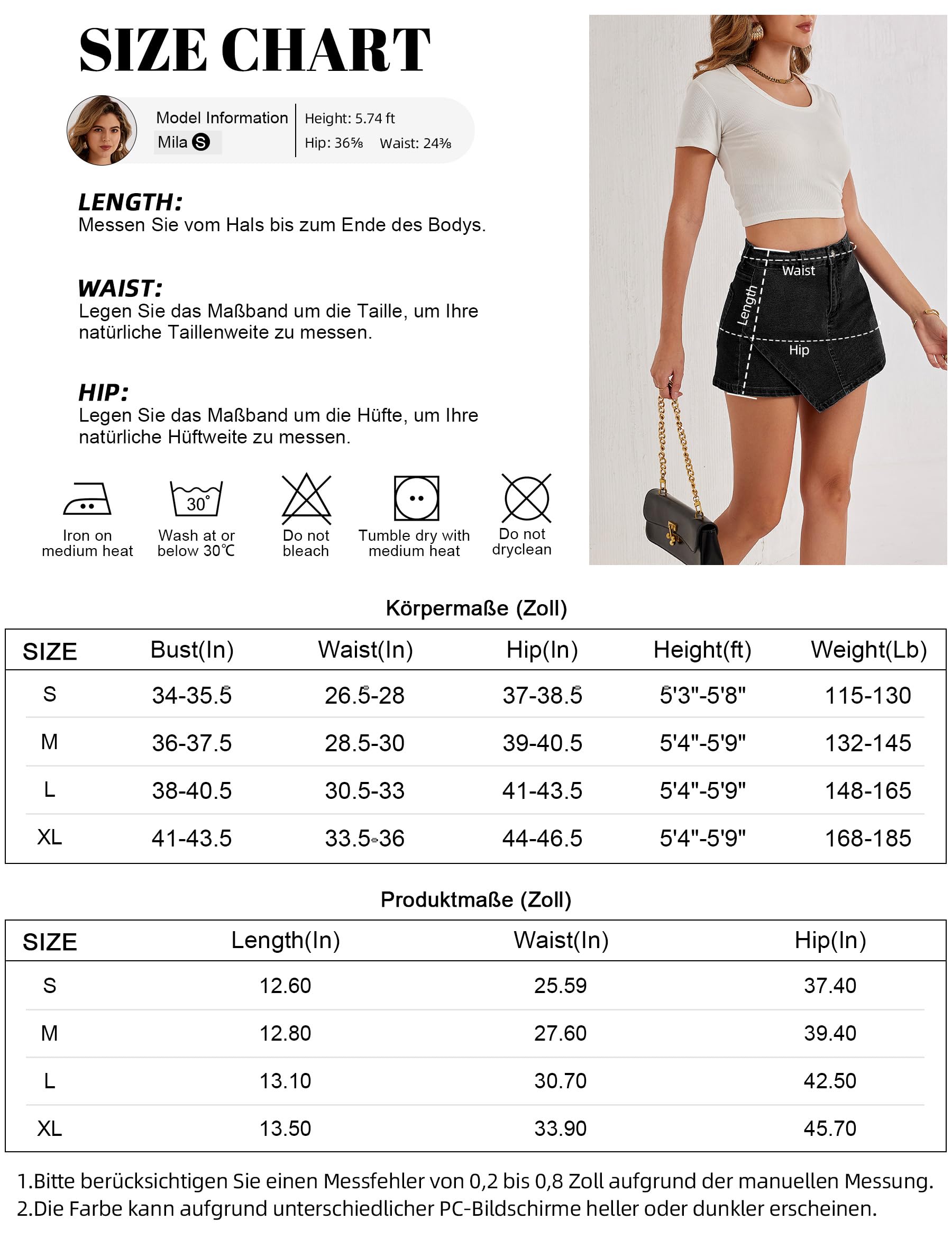 Fengbay Skorts in denim da donna elasticizzato a vita alta minigonna in denim alla moda casual con tasche UK