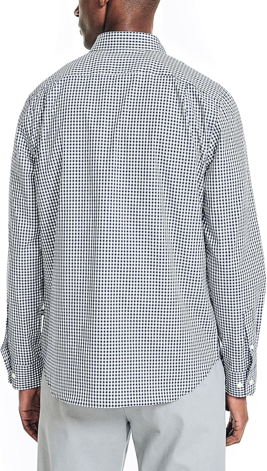 Nautica Mens Long Sleeve Gingham Plaid Button Up Shirt - Image 2
