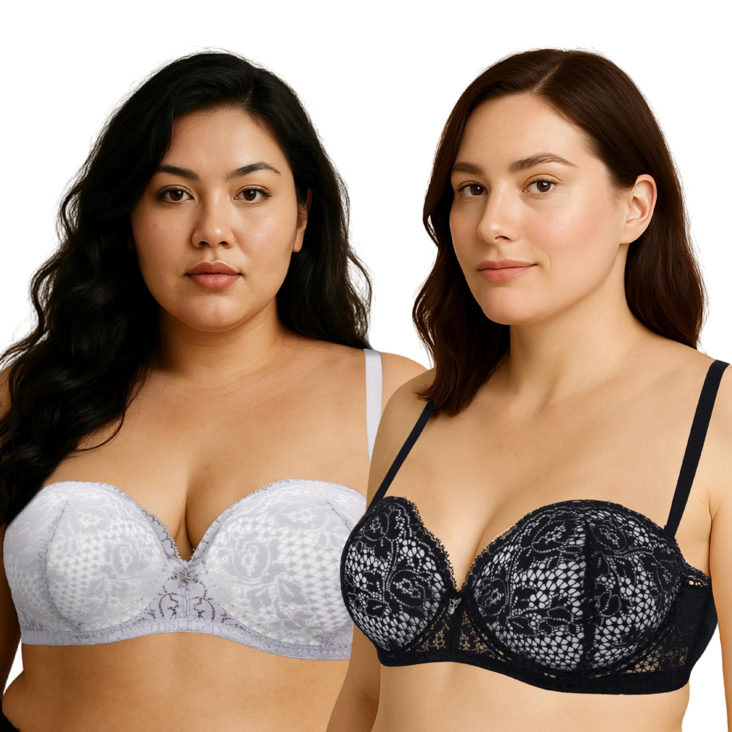 Curve Muse Sujetador Push Up, Traslúcido para Mujer