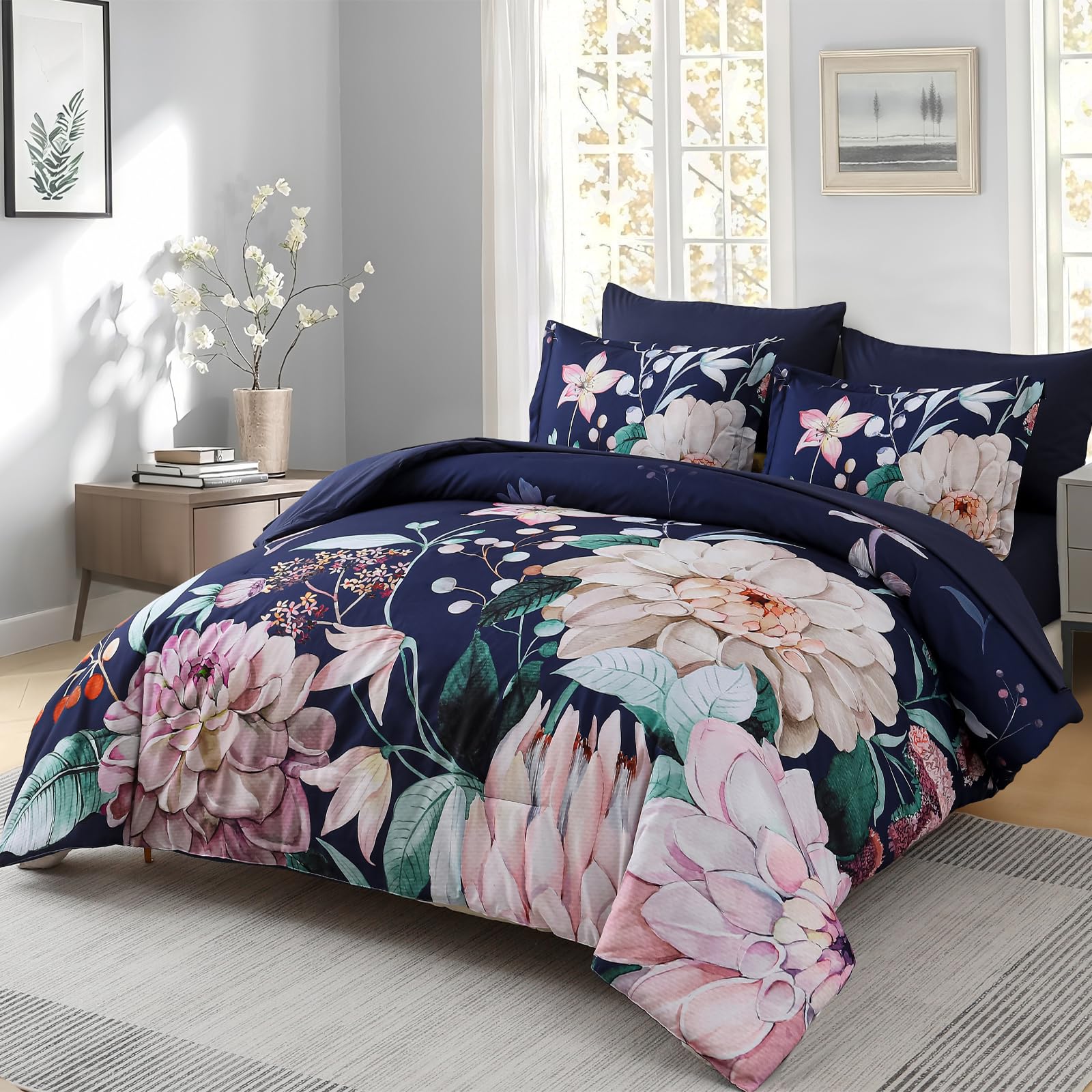 Drucon Navy Blue Comforter Set