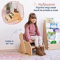 Vista 25 de ECR4Kids Taburete y silla Flip-Flop, muebles para niños, lavado blanco