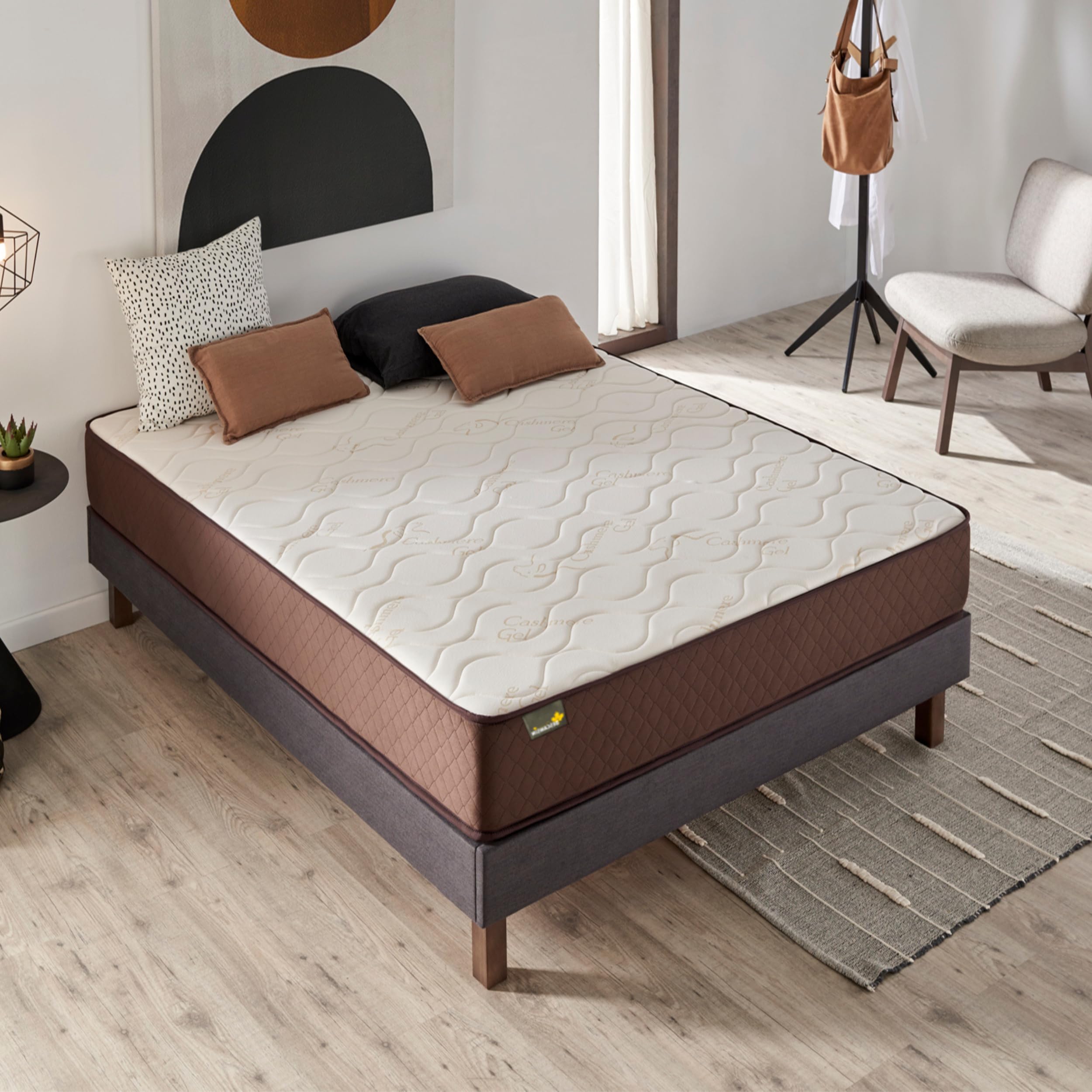 DESCANSIN - Colchón Firmeza Muy Alta para Dolores de Espalda | Colchón Viscoelástico Transpirable | Colchón Matrimonio o Cama Individual | Colchón Antiácaros, Anti Alérgico y Anti Bacterias (90x190)