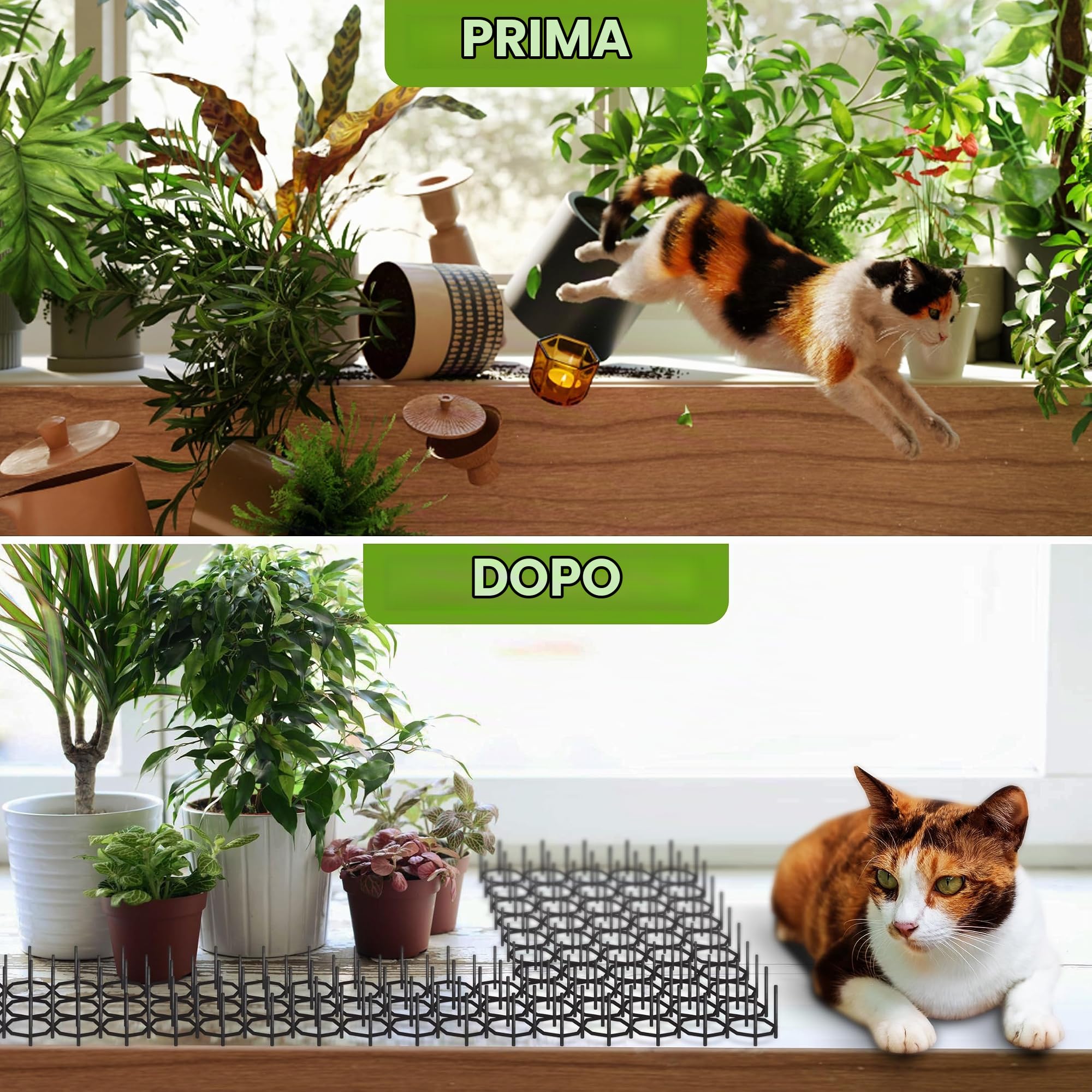 ISOTRONIC rete spinata allontanare gatti tappetino repellente martore cani protezione giardino alberi casa auto graffi 1,5m² 24 pezzi dissuasore barriera efficace esterno difesa stop animali fossi