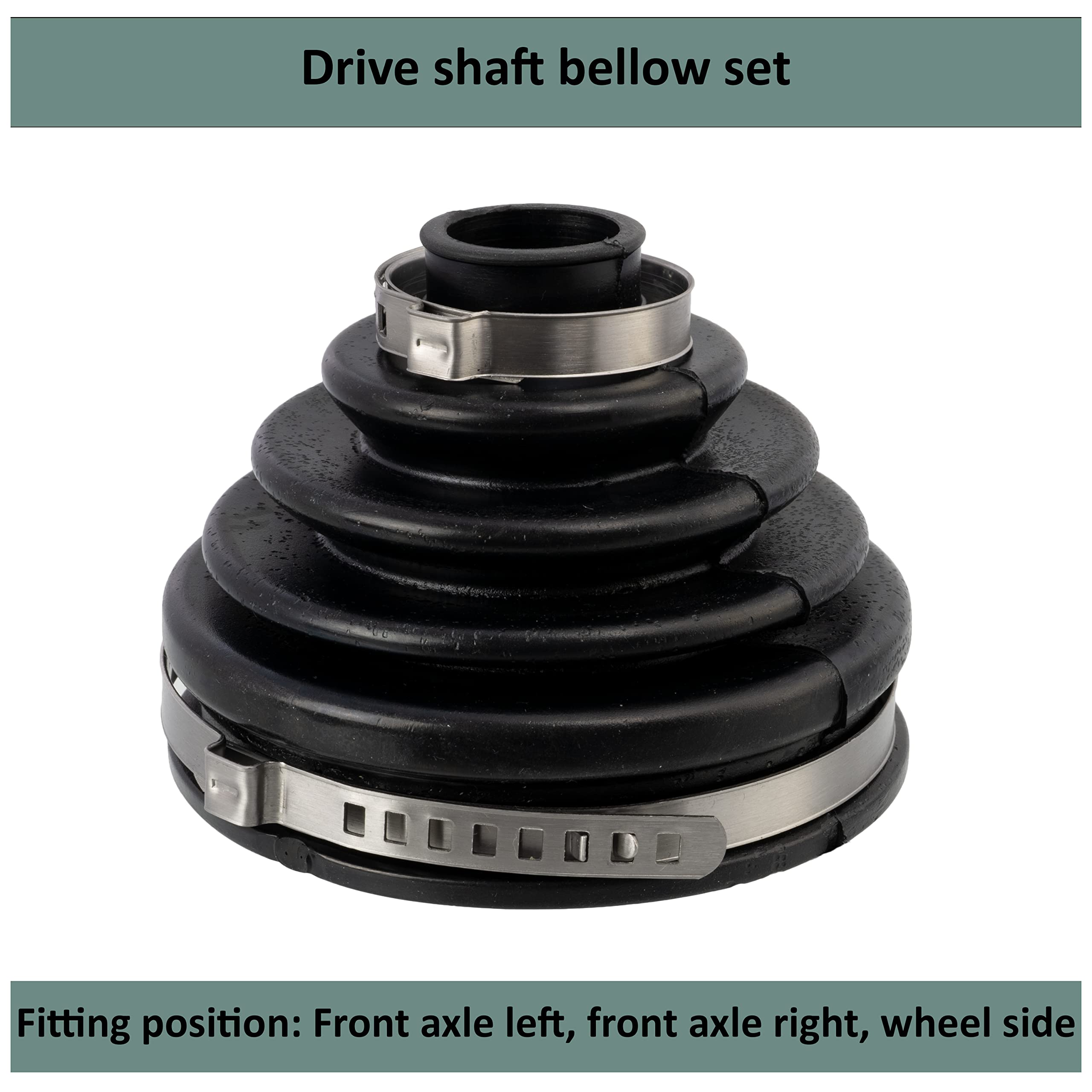 AERZETIX - C66776 - Soufflet de cardan + 2 colliers - côté de montage: des deux côtés de l'essieu avant, côté roue - compatible avec numéros OE 441498203AS, 701498203S