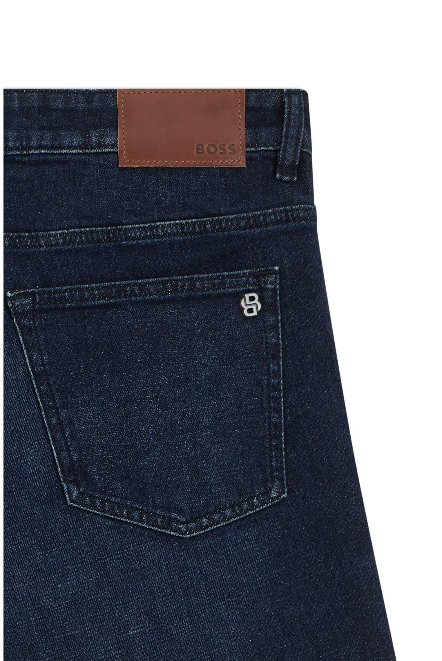 BOSS Herren Delaware BC-L-C Blaue Slim-Fit Jeans aus komfortablem Stretch-Denim