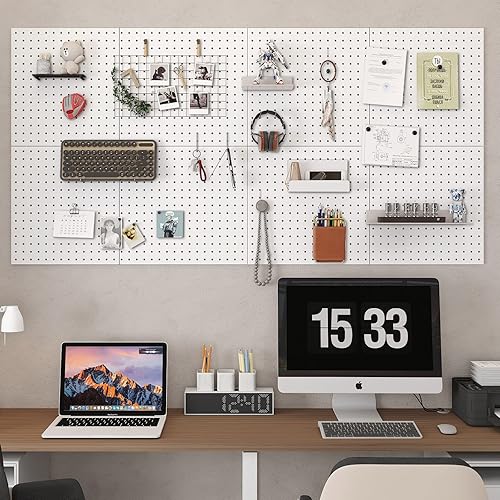 Miniatura 3 de TIDIHAUSET Tablero de clavijas, panel de almacenamiento de herramientas para almacenamiento, organizador de pared de 16 x 32 pulgadas