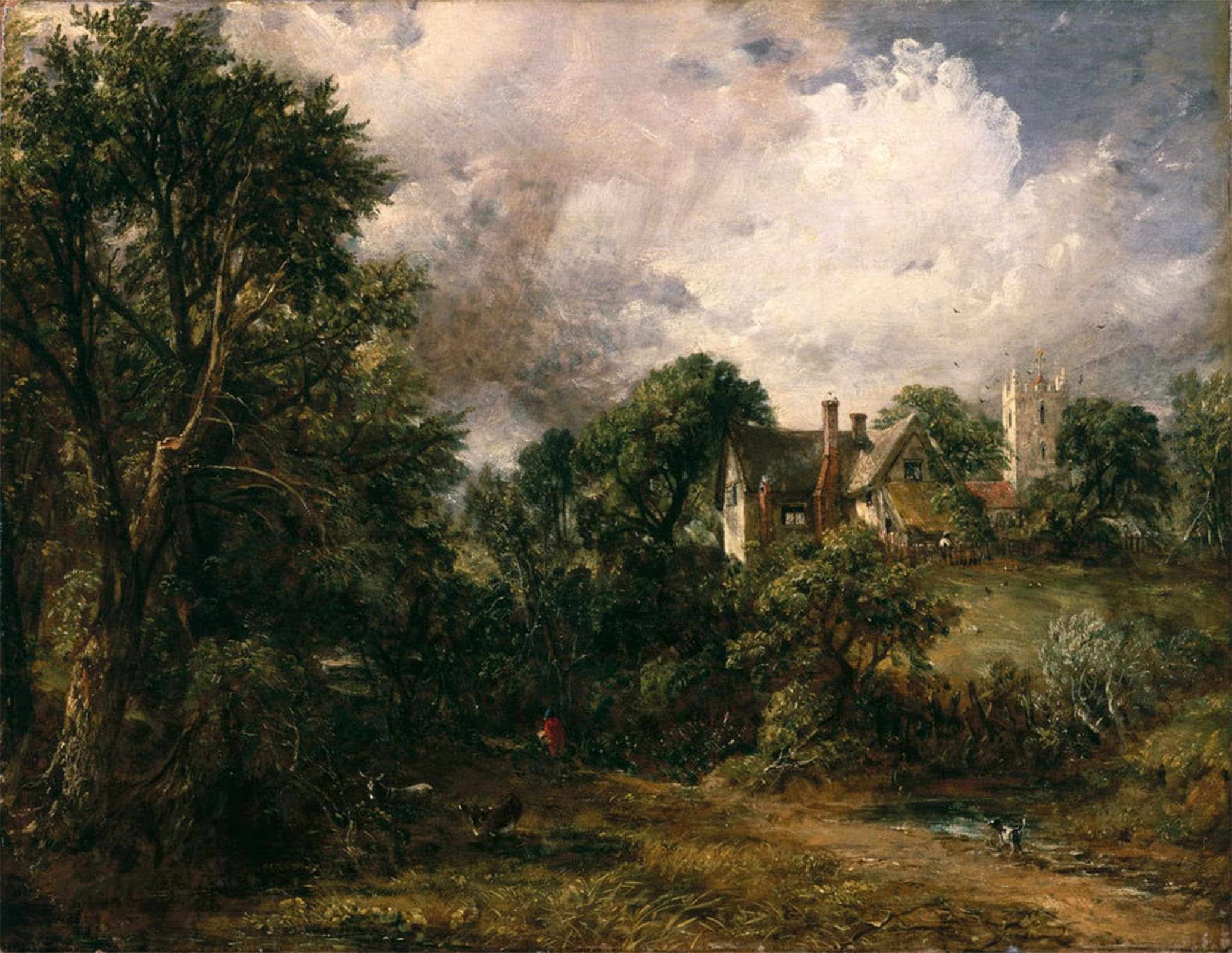 HRJUBWREE Retro Picture Art Painting Wall Poster the Glebe Farm by John Constable Vintage Art Print for Office Decor 60x90cm