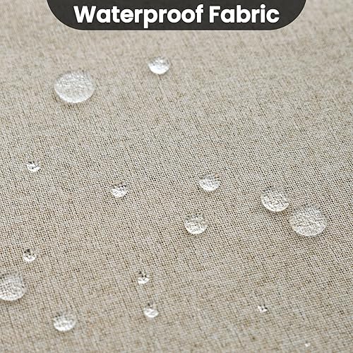 Miniatura 5 de COSVIYA Juego de 2 paneles de cortinas y cortinas de lino natural 100% opacas de 84 pulgadas de largo, para oscurecer la habitación, con ojales,