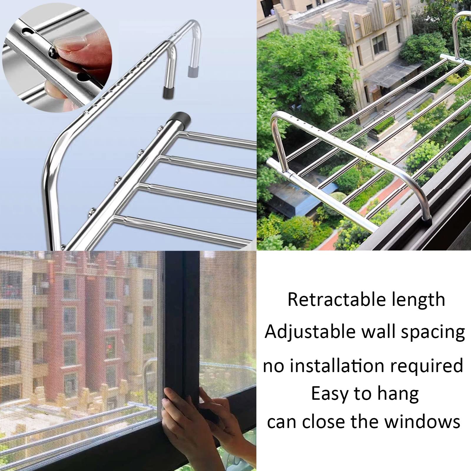 Teles montowany na ścianie suszarka suszarka do ubrań ze stali nierdzewnej na balkon i taras EasyFold design oszczędność miejsca grzejnik suszenie ubrań Solut