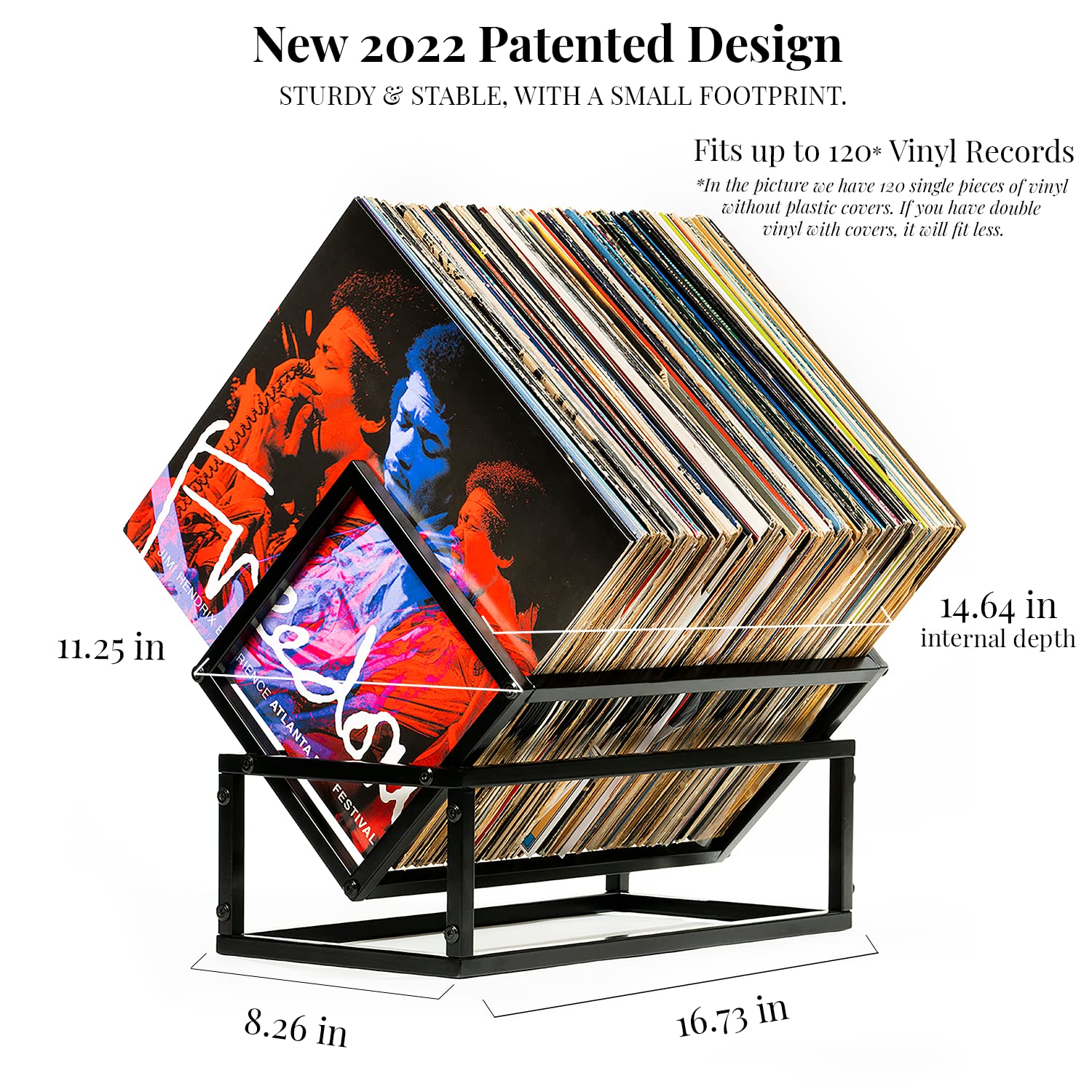 Buy RARE VINYL CO. Vinyl Record Storage Black Metal 100+ LP Storage