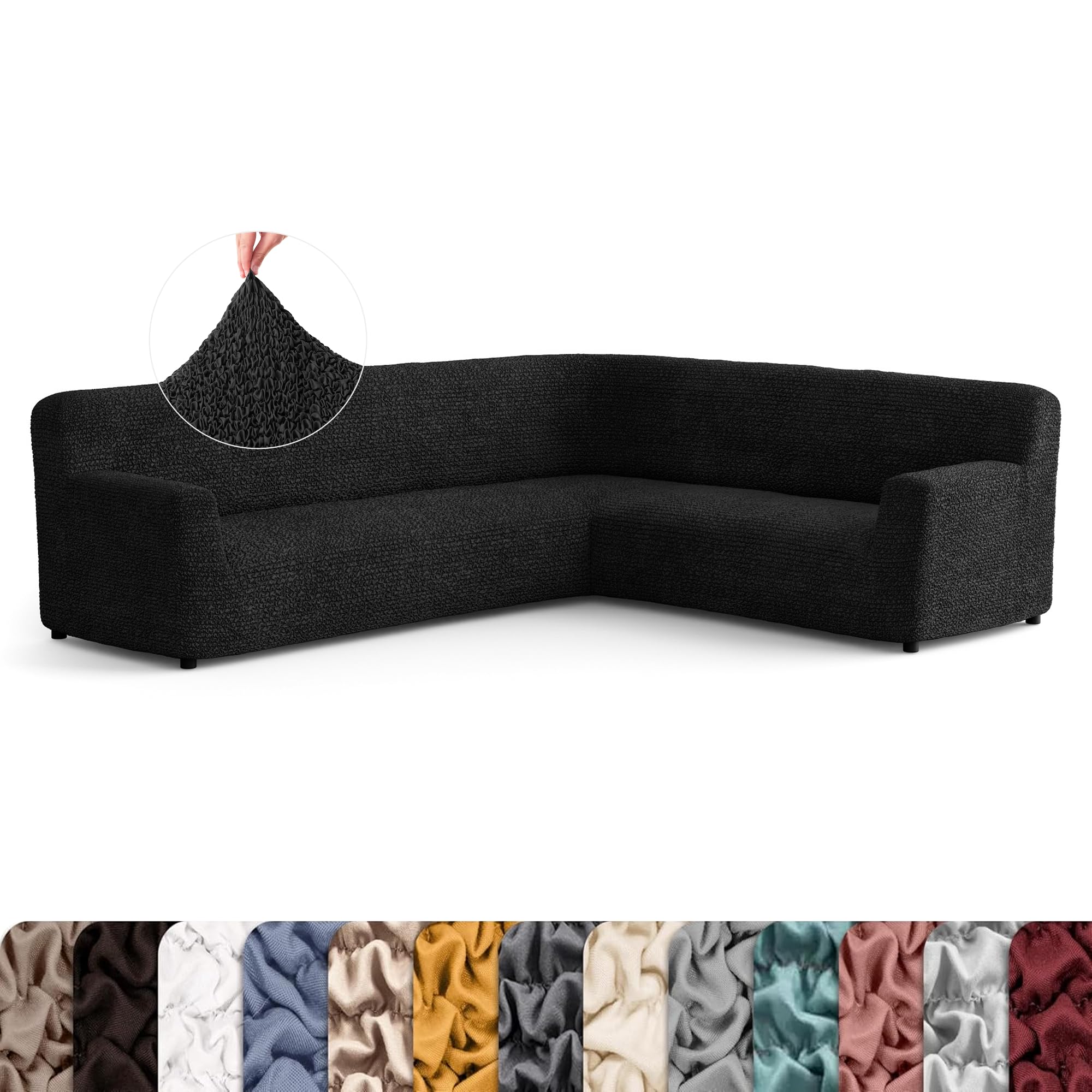 PAULATO BY GA.I.CO. Corner Sectional Couch Cover - 1-Piece Furniture Protector - Form Fit, Machine Washable…: retailer-supplied image