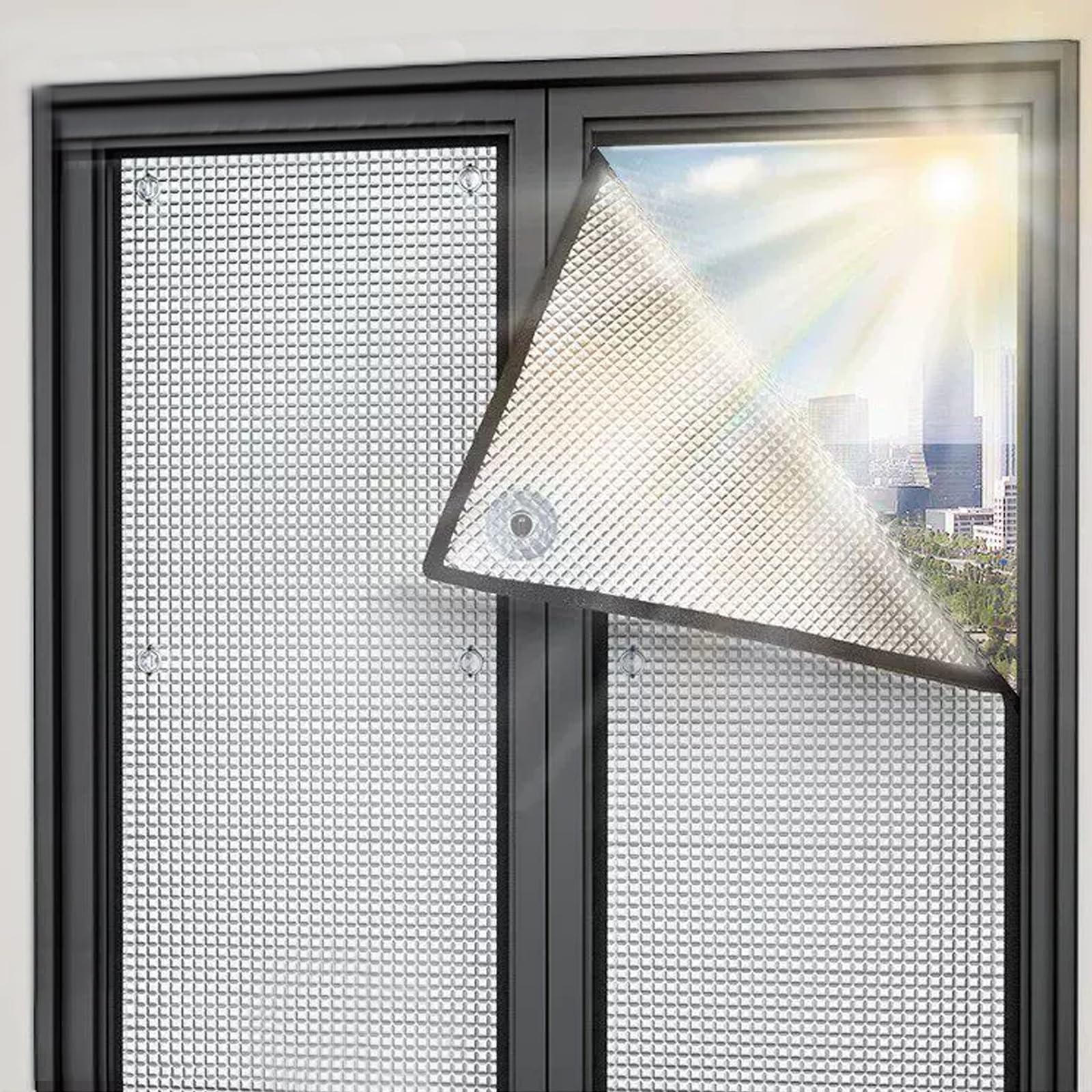 Reflective Window Film,Blackout Sun Protection Thermal Insulation Reflective Film,for Living Room,Office,Bathroom,Bathroom,Sun Room Aluminum Foil Insulation Foil (115x180cm)