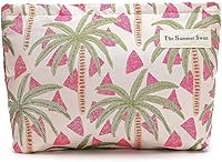 Vista 18 de The Summer Swan Kit de higiene y cuidado de la piel de flores grandes para media jornada, elegante bolso de maquillaje de embrague, negro