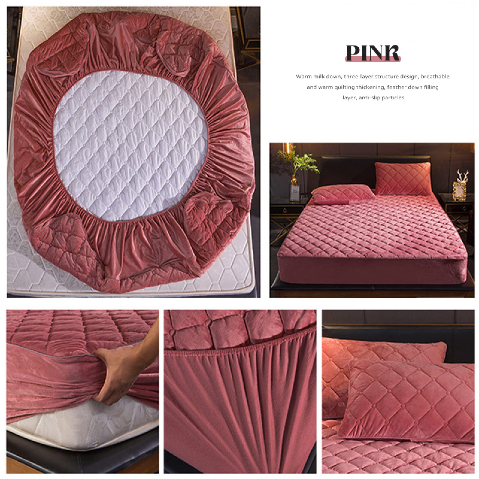 Drap de lit ajusté Literie de Luxe Douce et Chaude Thermique, literie de Luxe Douce et Chaude Thermique，100x200+25cm