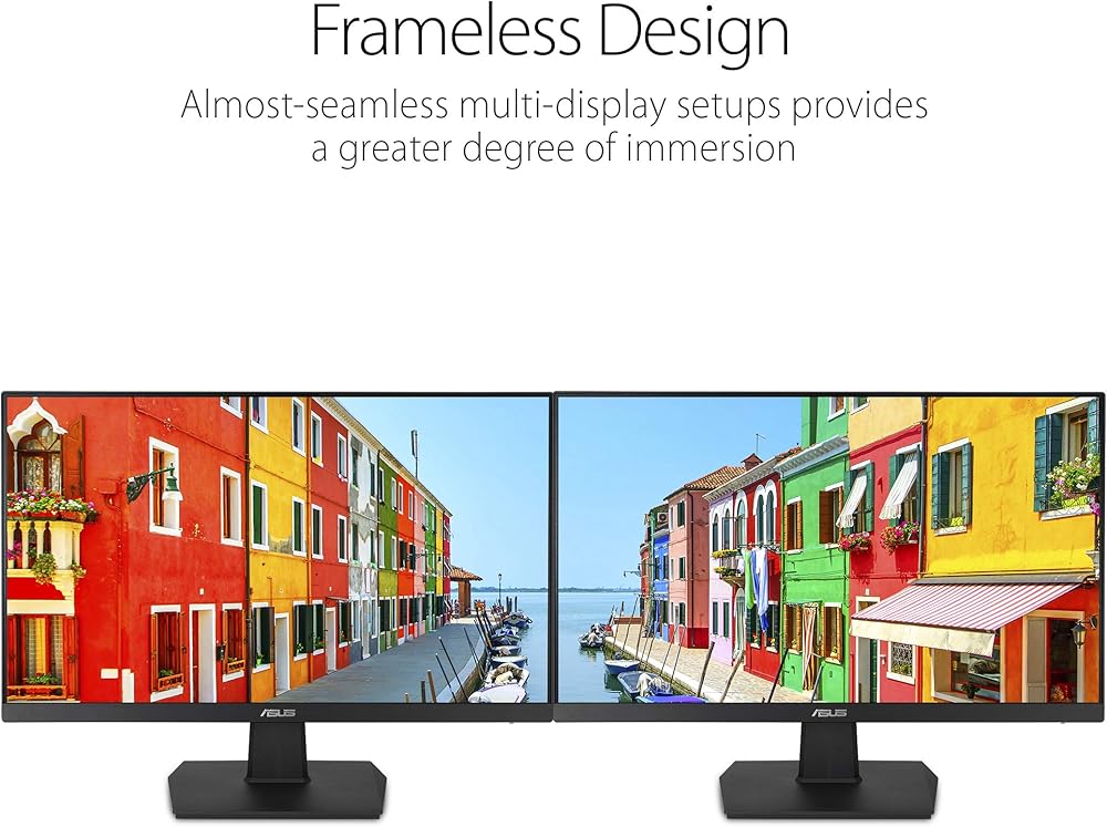 Asus VA24EHE 23.8” Monitor, 1080P, Full HD, IPS, 75Hz, HDMI D-Sub DVI-D, Adaptive-Sync / FreeSync, VESA wall mountable, Eye Care, Flicker-free and Low Blue Light thumbnail 4