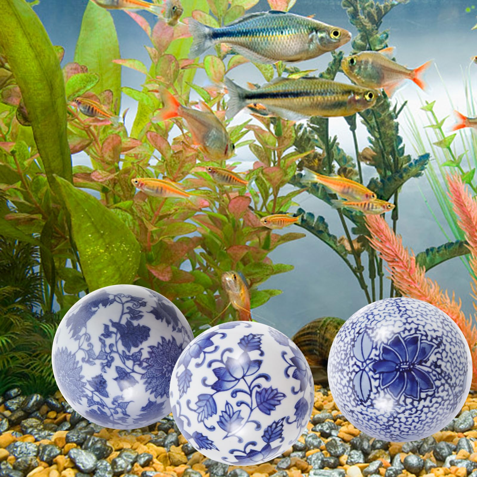 OUNONA Boules Flottantes en Céramique Lot de 3 Sphères Blanches 10 CM pour Décoration Intérieure Extérieure Piscine et Centre de Table Plusieurs Styles