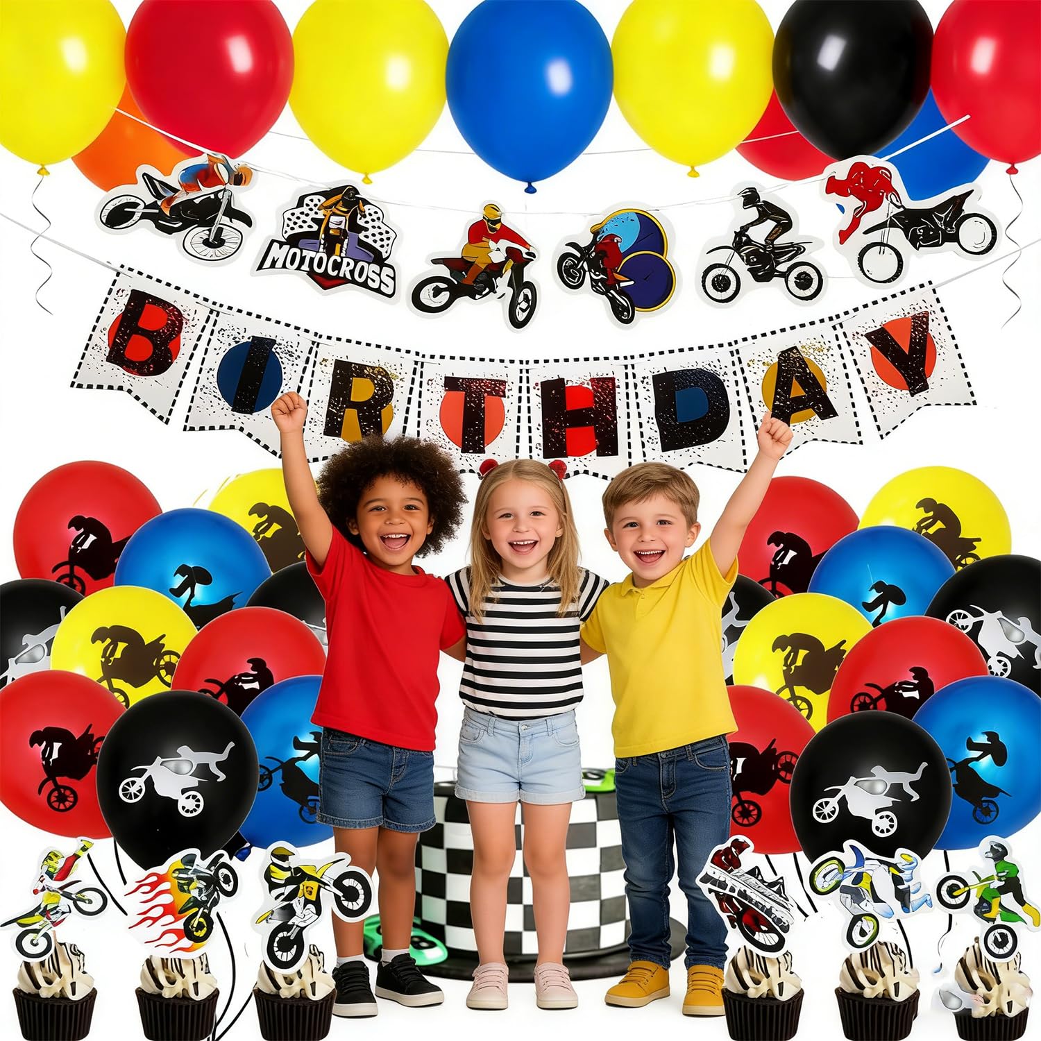 10 pièces Décorations de ballons de oto-cross de 12 pouces pour anniversaire, fournitures de fête pour personnes unisexes, Noël | SHEIN EUQS