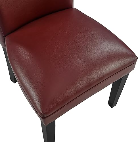 Miniatura 9 de MODERION CY1331RD - Juego de 2 sillas de comedor de madera maciza con respaldo alto, sillas de cocina clásicas modernas con asiento tapizado,