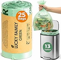 Vista 9 de Bolsas de basura compostables para contenedores de compost de cocina, bolsas de compost pequeñas de 1.3 galones para contenedor de encimera, bolsas