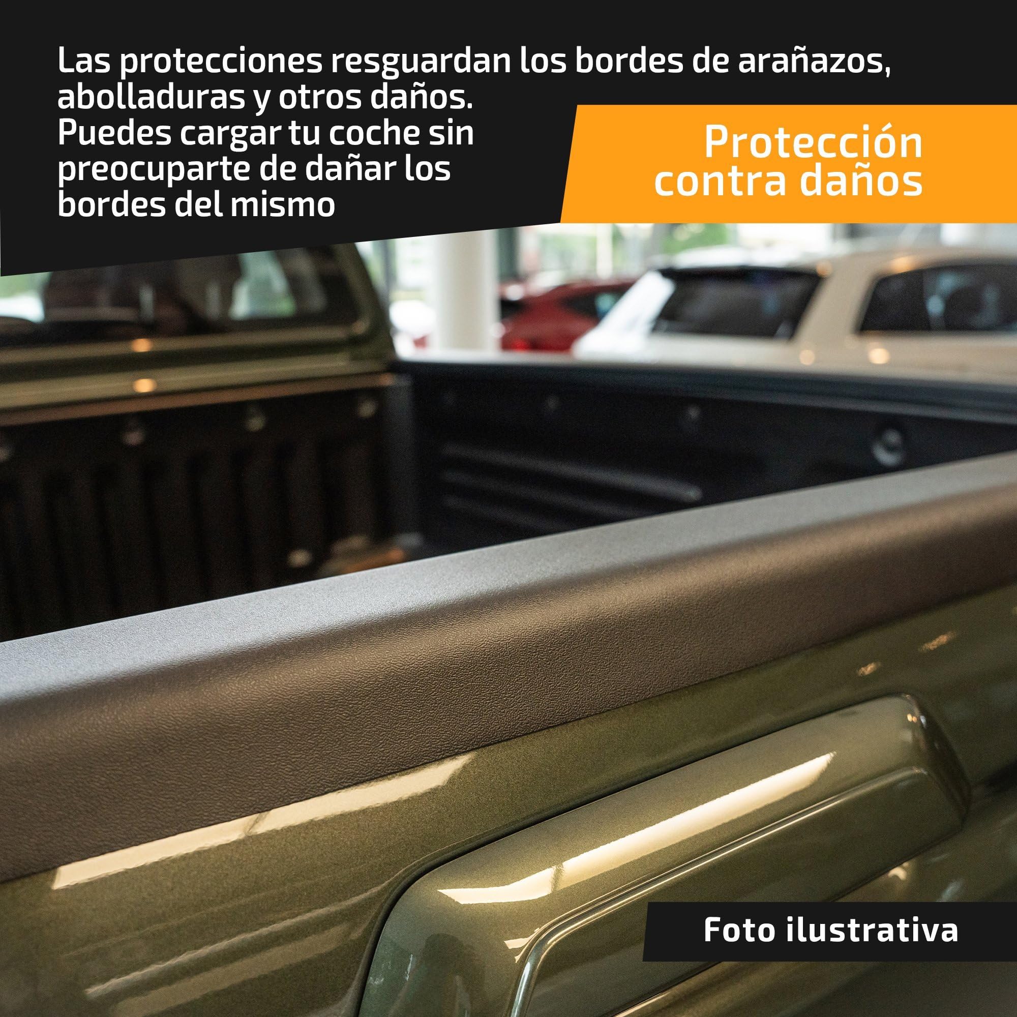 CHROMEMASTER Cubierta del Borde para la Superficie de Carga del Pick-up Compatible con SsangYong Musso 4D 2018+ | Tira Protectora para el Borde de Carga; Protección contra Rayones y Daños a la Solapa