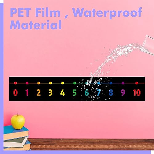 Miniatura 4 de Juego de tableros de anuncios de línea numérica, 100 a 100 líneas numéricas, decoración de aula con película de PET, borde de tablón de anuncios,