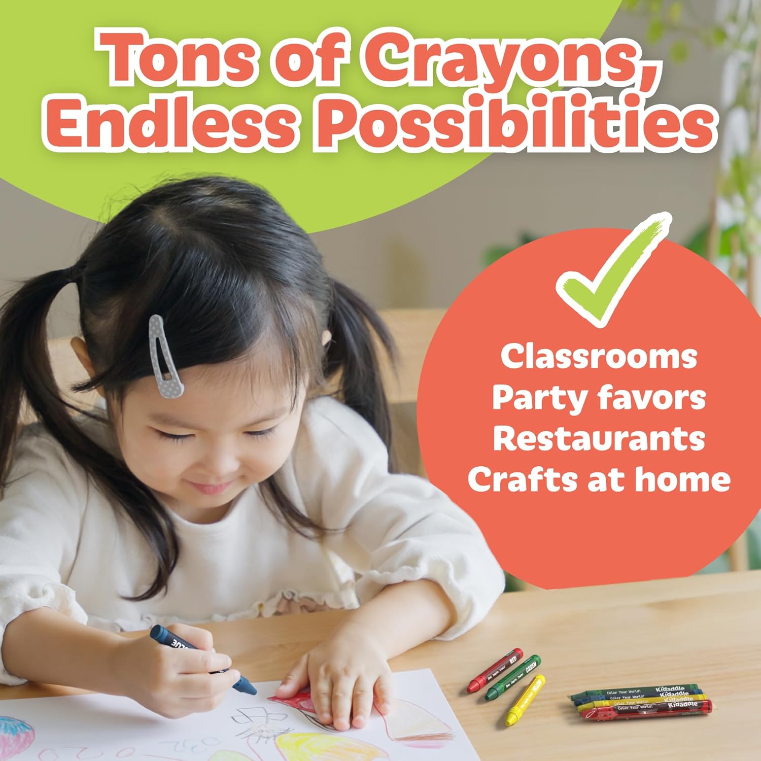 2000 Count Bulk Crayons, 4 Colors, 500 Packs, Regular Size Non Toxic Crayons for School, Teachers, Classroom Supplies, Restaurants, Stocking Stuffers