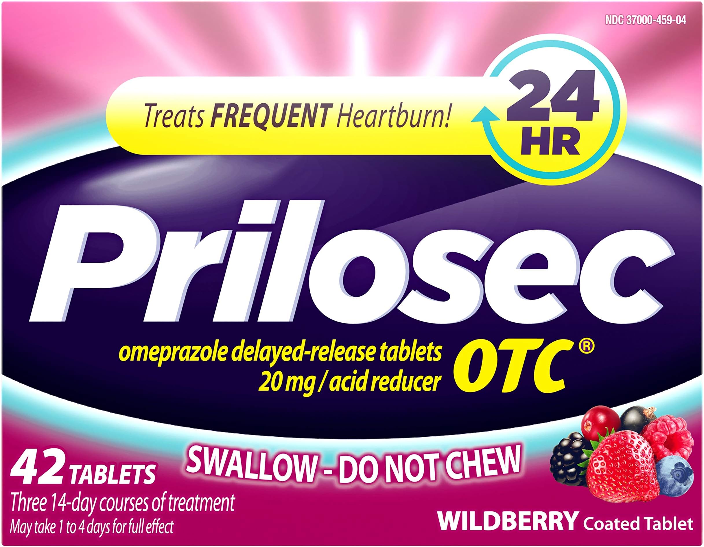 Prilosec OTC Wildberry Frequent Heartburn Medicine and Acid Reducer Tablets 42 Count - Omeprazole - (Old)