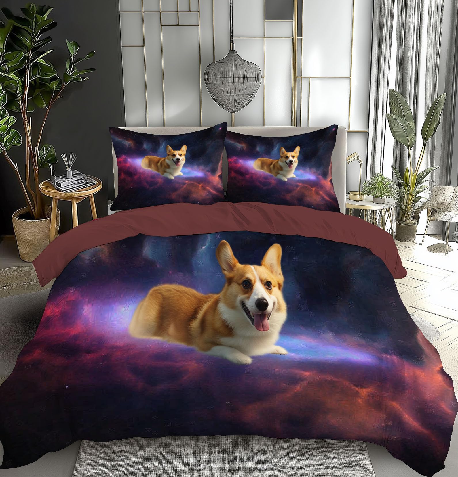 Housse de couette 240x260 sans repassage en microfibre violette pour en finir avec les lits défaits