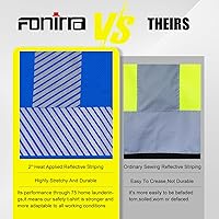 Vista 6 de FONIRRA Camisetas reflectantes de seguridad de alta visibilidad para hombres con manga larga, camisas de trabajo de construcción ANSI Clase 1