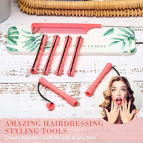 Miniatura 20 de WILLBOND 36 piezas de varilla de onda fría para cabello permanente, rodillos para el cabello, rizadores permanentes con peine de cola de rata