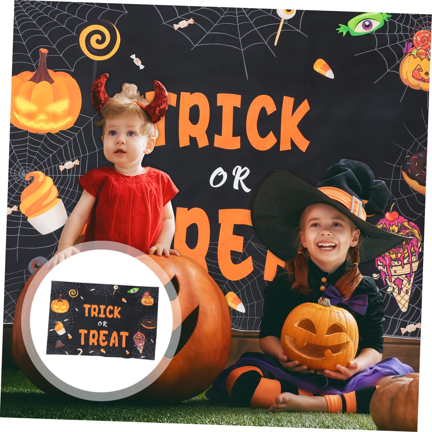 HOMSFOU 5stücke Halloween Fotohintergrund Dekoration Für Partys Strapazierfähiges Material Für Fotoshootings Bringt Spaß Und Freude Zur Halloween-Feier Einfach Zu Transportieren Und