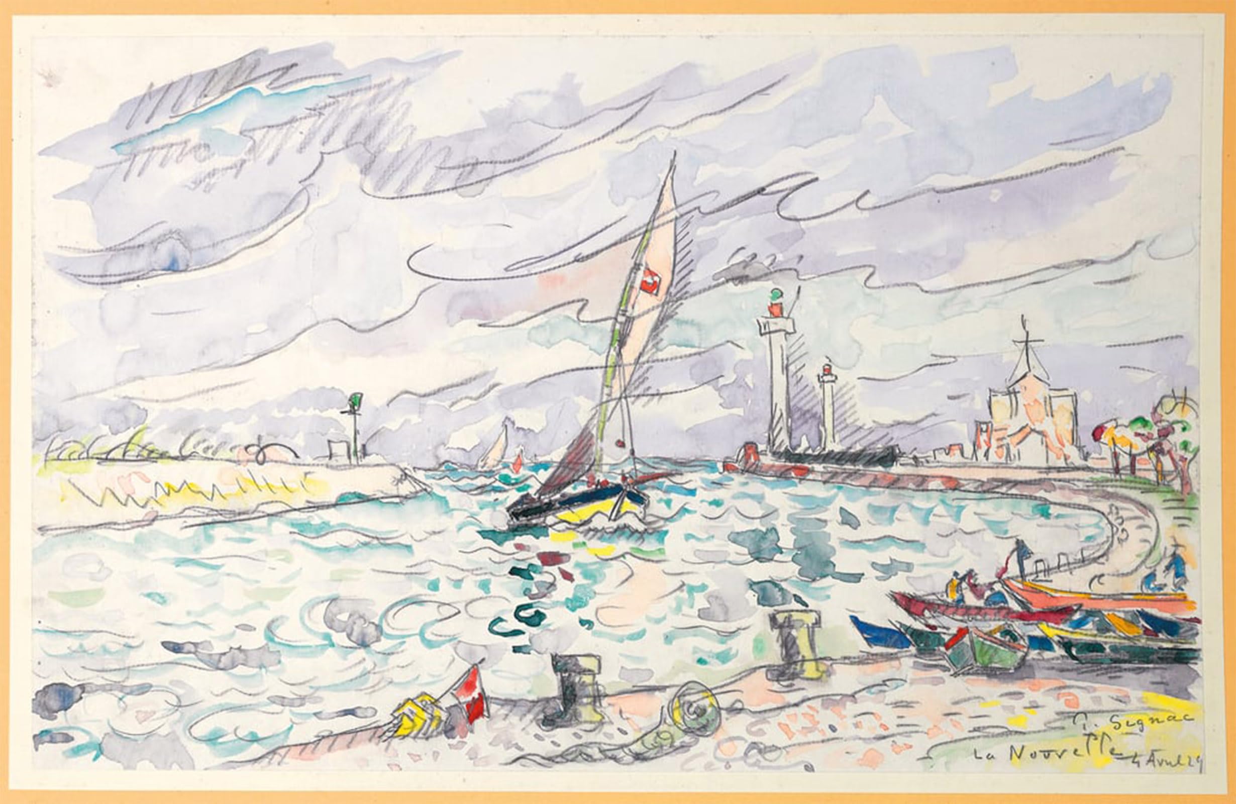 ARTXLXXBN Famous Art Print Poster Vintage Wall Art Ciboure Saint-jean-de-luz by Paul Signac Canvas Art Poster for Home Decor 60x90cm