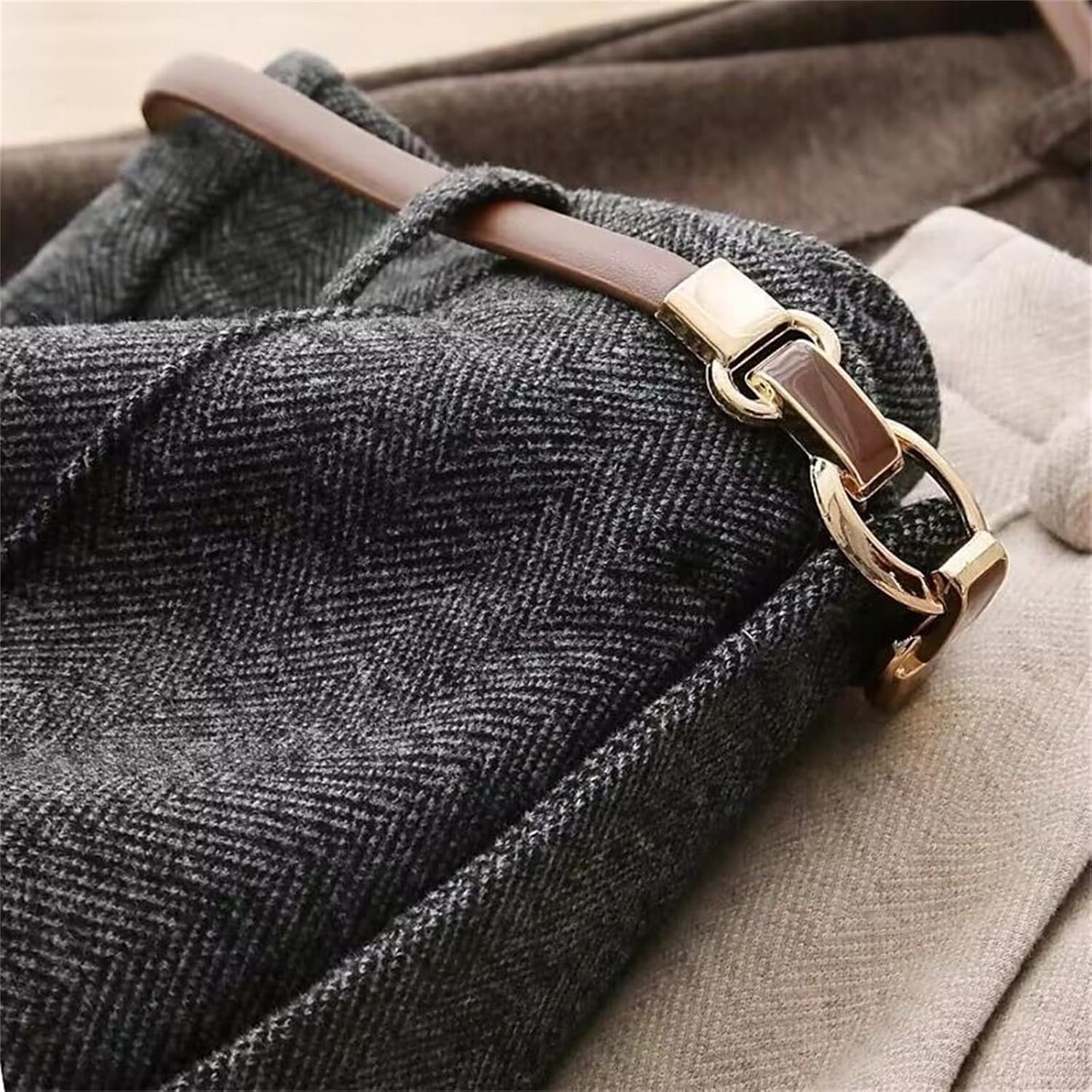 Women's Wool Blend Straight Leg Pants – High Waisted Thick Warm Trousers for Fall Winter, Casual Office Long Pants - Image 9