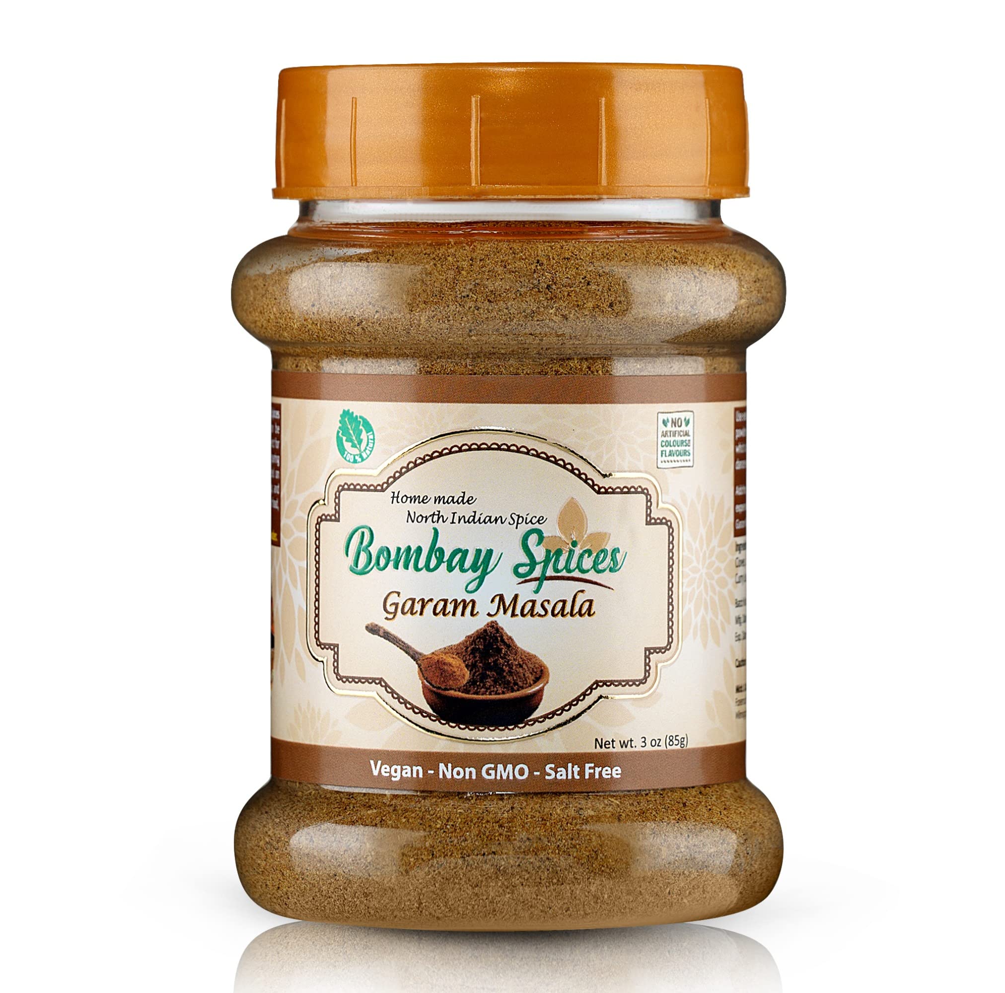 Bombay Spices Roasted Garam Masala (3 oz) 100% Handmade Organic Garam Masala Powder Salt Free North Indian Masala Vegan No GMO Garam Masala in Pantry No Artificial Colors & Flavors Garam Masala Mix – (85gms)