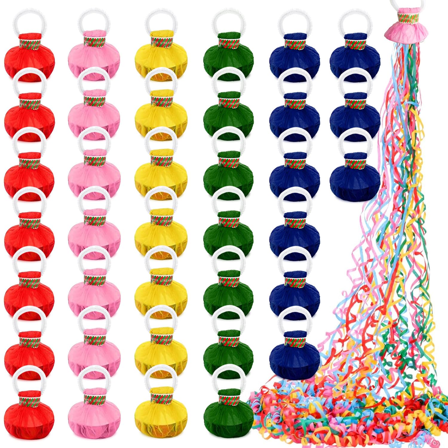 50 Stück bunte Konfetti-Popper, Party-Popper, Konfetti-Luftschlangen für Hochzeit, Geburtstag, Abschlussfeier, Party, Feiern