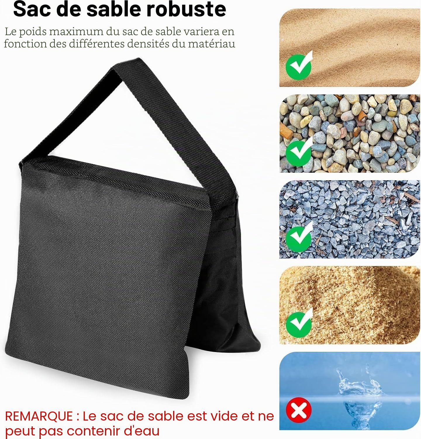 EMART 10Pcs Sacs de Sable Résistants pour Trépied de Photographie, Studio