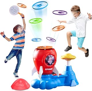 Outdoor Toys for Kids Ages 3-8, Outside Flying Disc Launcher